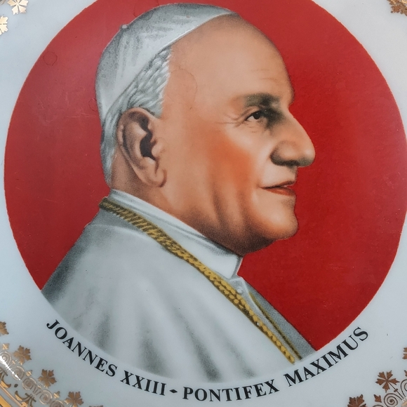 Joannes XXIII Pope John Bavaria Germany Collector Plate Heirloom Gold Trim 10" - Picture 3 of 9